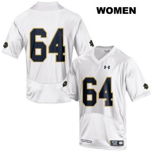 Notre Dame Fighting Irish Women's Max Siegel #64 White Under Armour No Name Authentic Stitched College NCAA Football Jersey FCQ3199SI